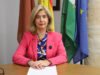 La alcaldesa de Úbeda, Antonia Olivares, durante su comparecencia.