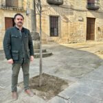 Labores de repoblación de arbolado en la plazuela Amadeo Ruiz de Olmos.