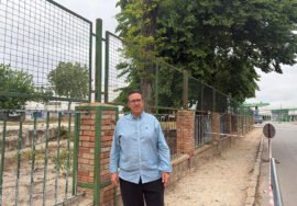 Jerónimo García visita las obras en la calle Ballesteros.