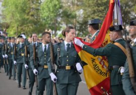 Un momento de la jura de bandera en la Academia de Cabos y Guardias de Baeza.