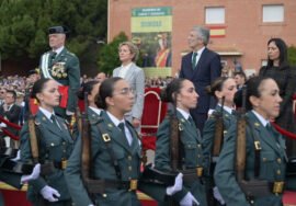 El ministro del Interior, Fernando Grande-Marlaska durante el acto de jura de bandera de los nuevos guardias civiles.