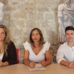 Presentación de 'Las Noches del Patrimonio' con los concejales Elena Rodríguez (centro), José Miguel Gámez, y Natalia Pérez.